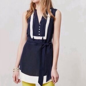 Anthropologie Maeve Silk Sleeveless Tunic Top